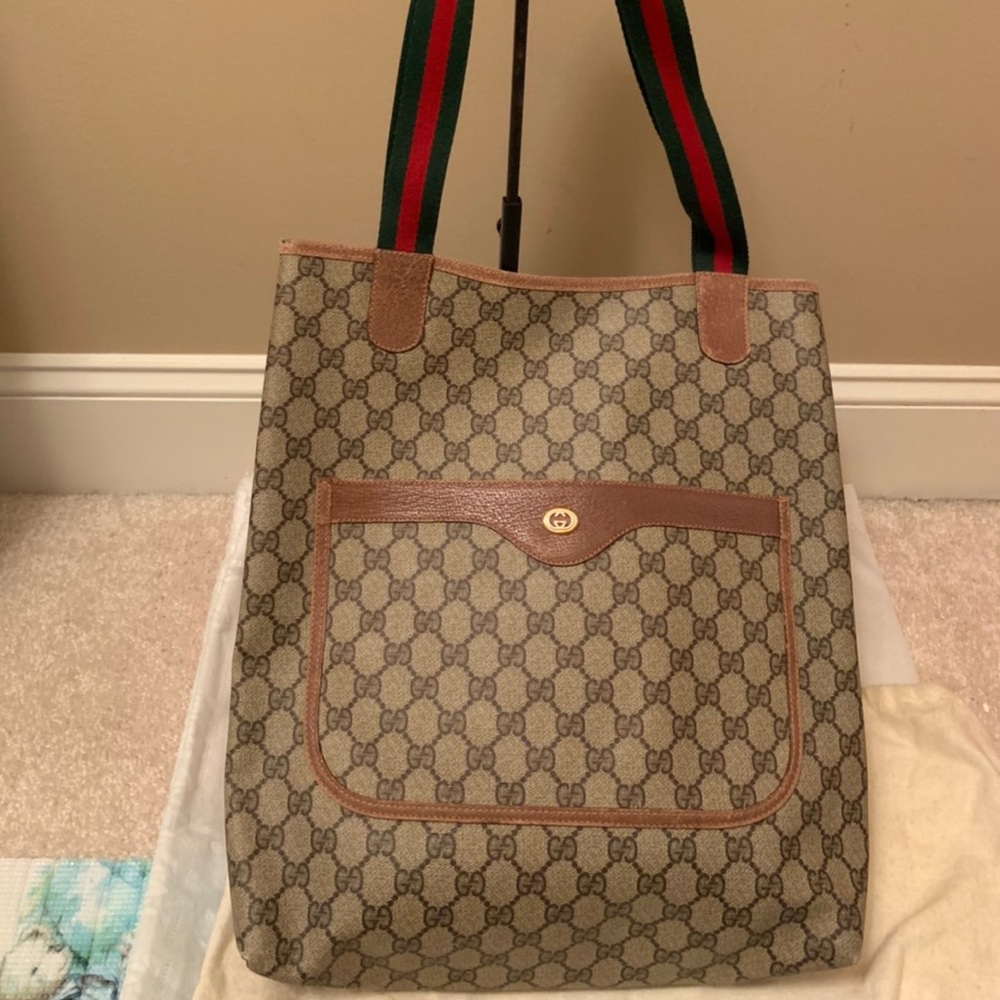 COPY - Gucci Vintage GG Plus Web Tote